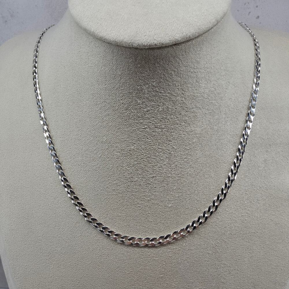 24" Flat Cuban Curb Chain 3.8mm 925 Sterling Silver Necklace 10g